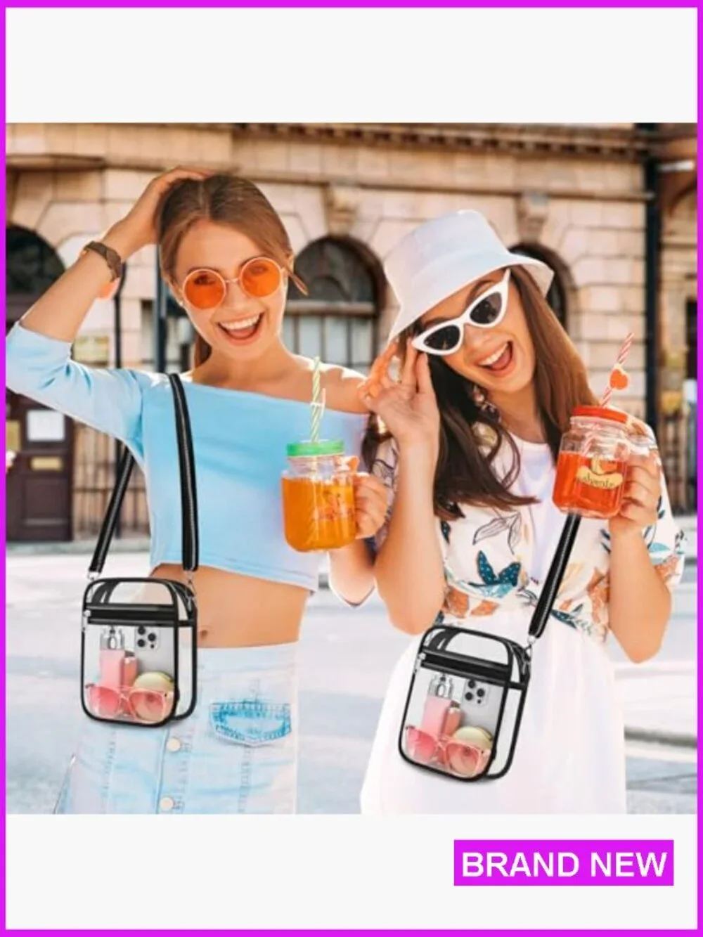 Clear Stadium Approved Crossbody Bag Messenger for Concerts Events Dual